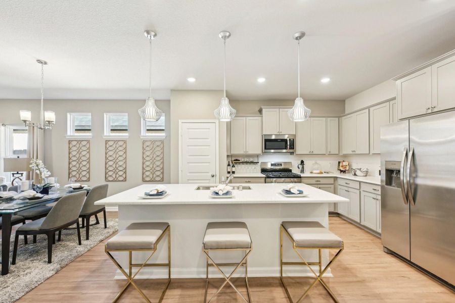 Oakshire II- Kitchen. Sample image for illustration; upgrades, options, and colors may vary. Oakshire II- Kitchen. Sample image for illustration; upgrades, options, and colors may vary.