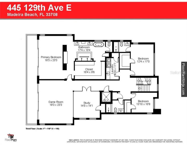2D floor plan layout of this home in , Madeira Beach, FL (Image 34). 2D floor plan layout of this home in , Madeira Beach, FL (Image 34).