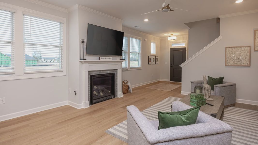 Representative furnished interior of a home built from the Cambridge by Epcon Communities in The Courtyards at Oak Grove, Durham (Image 10).