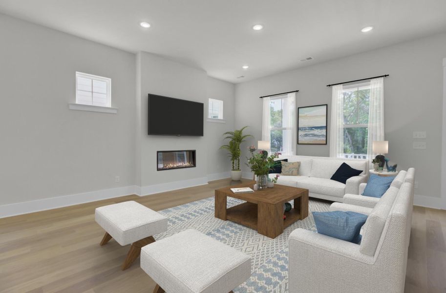 Furnished interior view inside a new home in Indigo Grove Single Family Homes, Johns Island (Image 37). Furnished interior view inside a new home in Indigo Grove Single Family Homes, Johns Island (Image 37).