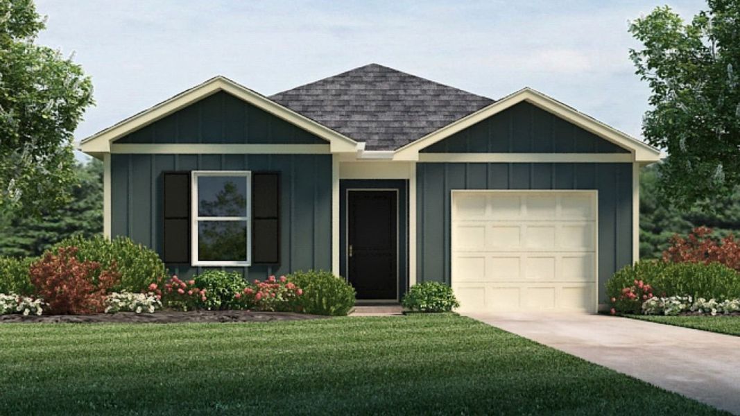 Representative exterior photo of a completed home built from the CAMERON EXPRESS by D.R. Horton in Stone Creek, Clinton, SC (Image 18).