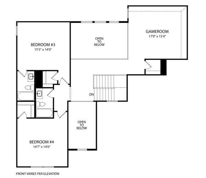 2D floor plan layout of this home in Audubon - 80', Magnolia, TX (Image 4).