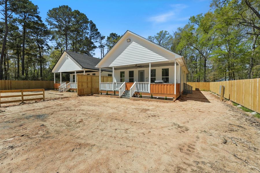 Exterior details and patio area of a home in , Point Blank (Image 12). Exterior details and patio area of a home in , Point Blank (Image 12).