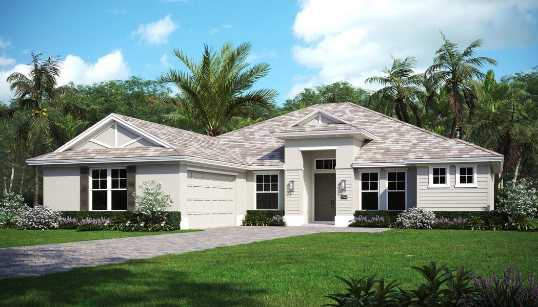 Representative exterior photo of a completed home built from the Willow Signature by GHO Homes in Belterra, Port St. Lucie, FL (Image 23).