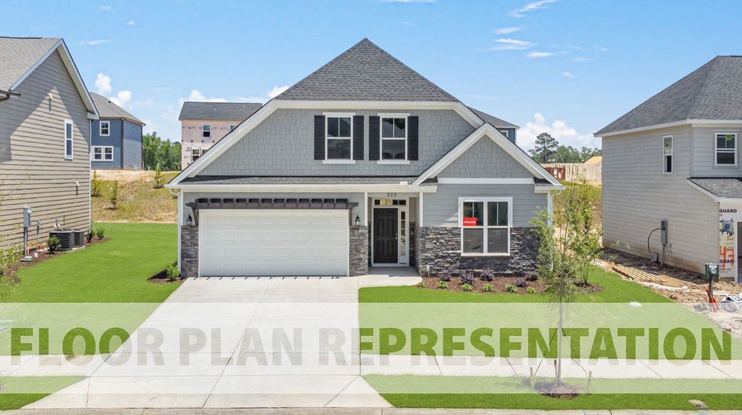 Representative exterior photo of a completed home built from the Galloway by Ivey Homes in Windsor, North Augusta, SC (Image 15). Representative exterior photo of a completed home built from the Galloway by Ivey Homes in Windsor, North Augusta, SC (Image 15).