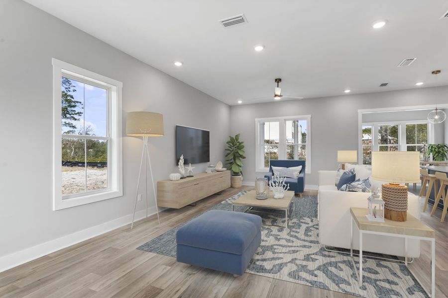 Representative furnished interior of a home built from the Marino by Brock Built in Nautilus Pointe, Inlet Beach (Image 25).