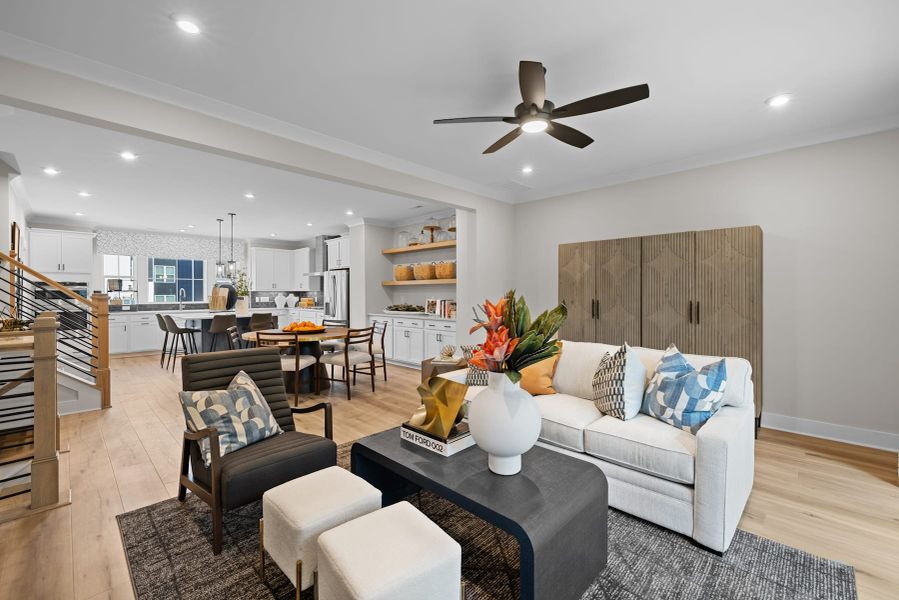 Representative furnished interior of a home built from the Lexington by Tri Pointe Homes in Elm Park, Raleigh (Image 18).