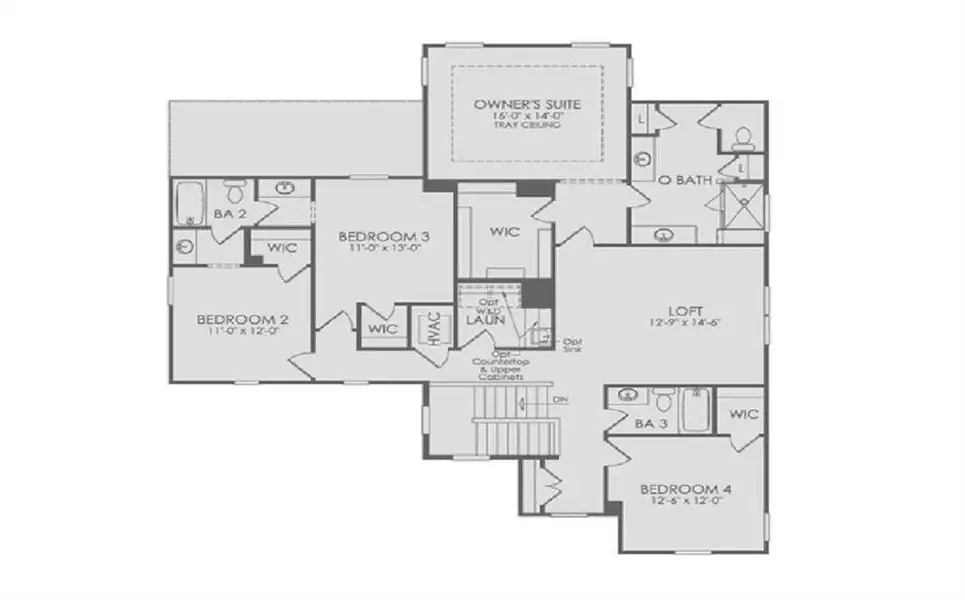 2D floor plan layout of this home in Sterling Pointe, Cumming, GA (Image 3).