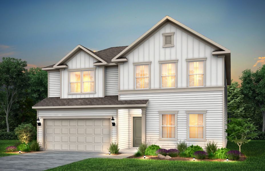 Front exterior of a new home in Forestwood, Longs, SC, highlighting curb appeal (Image 19).