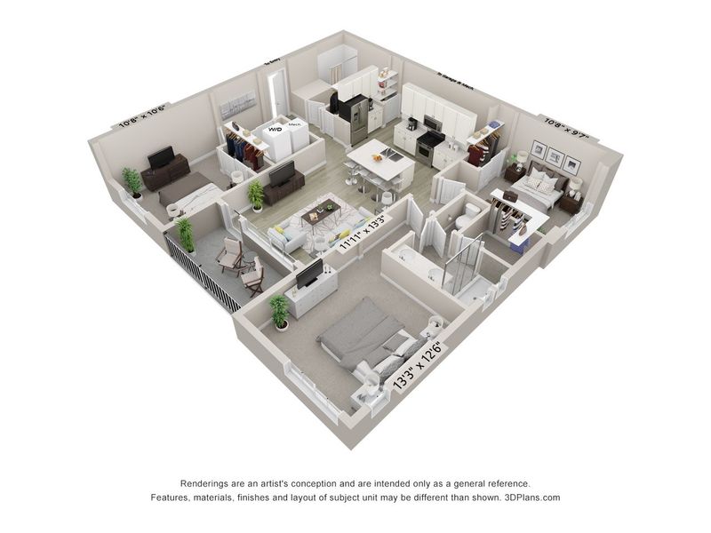 2D floor plan layout of this home in Gateway Commons, Denver, CO (Image 3).