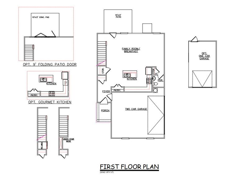 2D floor plan layout for the Sierra - Single Family Homes by Dream Finders Homes in Gleneddie Acres, Anderson, SC (Image 35).