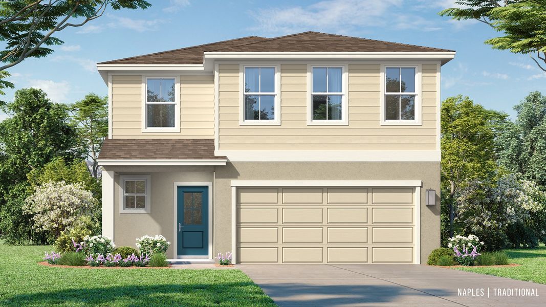 Naples Traditional elevation at Willowbrook North, a New lakefront home community in Winter Haven, FL Naples Traditional elevation at Willowbrook North, a New lakefront home community in Winter Haven, FL