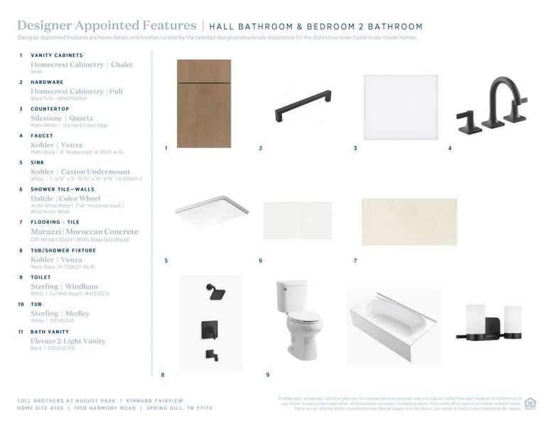 Sample of building materials used in homes in Toll Brothers at August Park, Spring Hill (Image 11). Sample of building materials used in homes in Toll Brothers at August Park, Spring Hill (Image 11).
