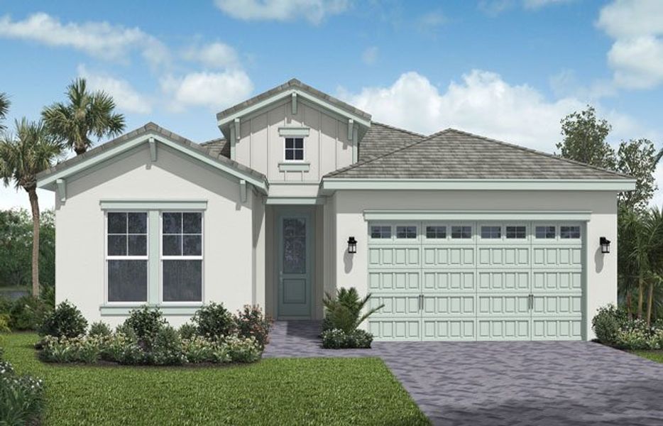 Representative exterior photo of a completed home built from the Cassia II by Minto Communities in Westlake, Loxahatchee, FL (Image 3). Representative exterior photo of a completed home built from the Cassia II by Minto Communities in Westlake, Loxahatchee, FL (Image 3).