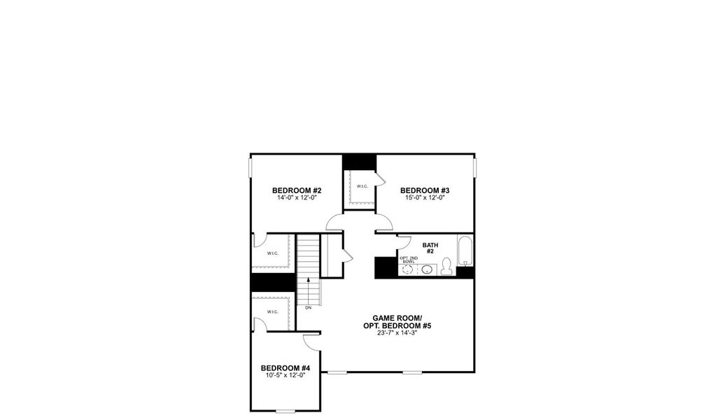 2D floor plan layout for the Armstrong by M/I Homes in Verano Farms, Von Ormy, TX (Image 5).