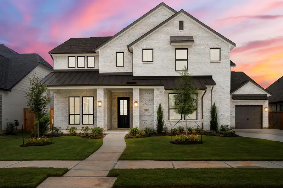 Front exterior of a new home in , Fulshear, TX, highlighting curb appeal (Image 19).