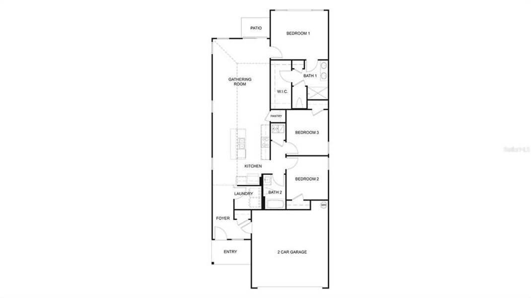 2D floor plan layout of this home in Grand Reserve, Bunnell, FL (Image 3).