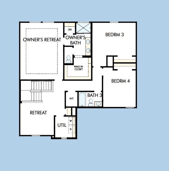 2D floor plan layout for the The Spade by David Weekley Homes in Tributary 50', Yulee, FL (Image 3).