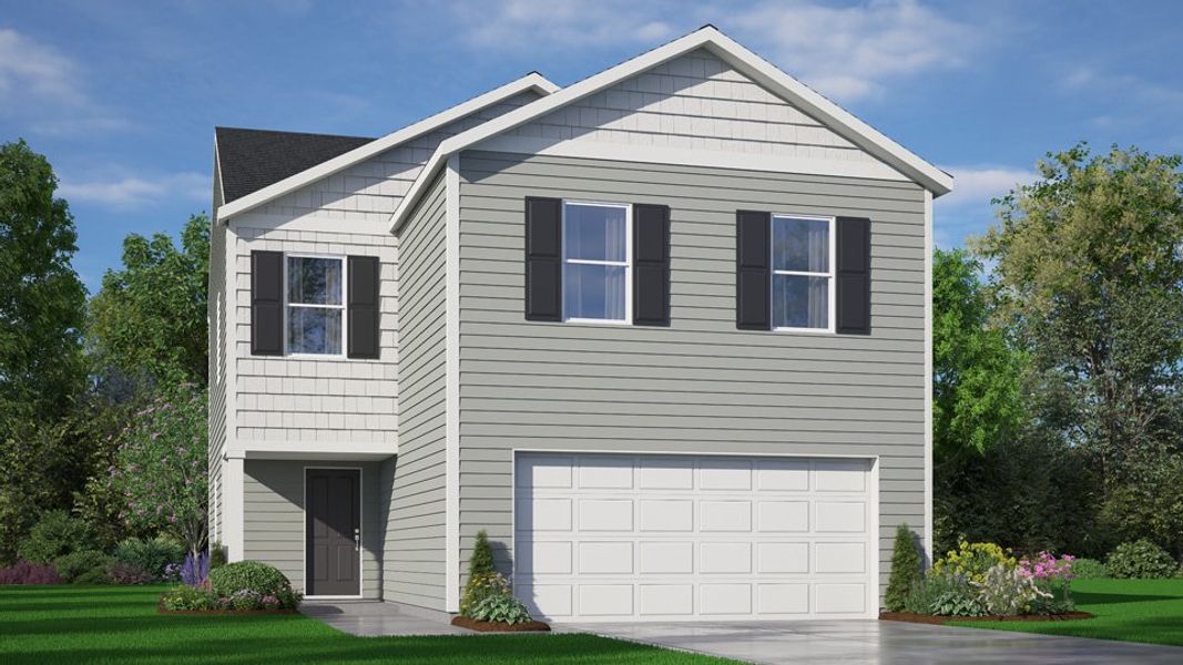 Representative exterior photo of a completed home built from the Aisle by D.R. Horton in Hunter Hill, Rocky Mount, NC (Image 2).
