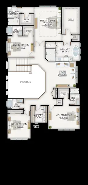 2D floor plan layout for the Polaris by GL Homes in Apex at Avenir, Palm Beach Gardens, FL (Image 4). 2D floor plan layout for the Polaris by GL Homes in Apex at Avenir, Palm Beach Gardens, FL (Image 4).