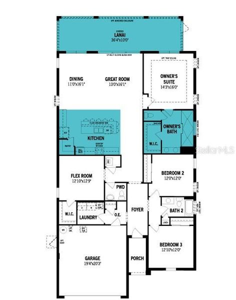 2D floor plan layout of this home in Crosswind Ranch, Parrish, FL (Image 3). 2D floor plan layout of this home in Crosswind Ranch, Parrish, FL (Image 3).