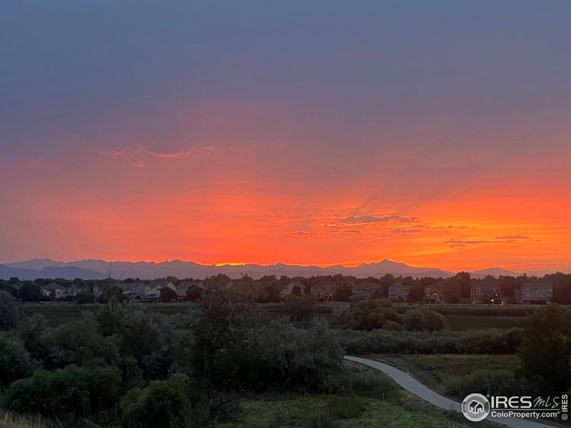 Fiery Sunset View from the Back Deck