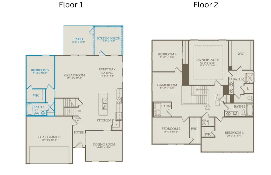 2D floor plan layout of this home in Exchange at 401, Raleigh, NC (Image 5).