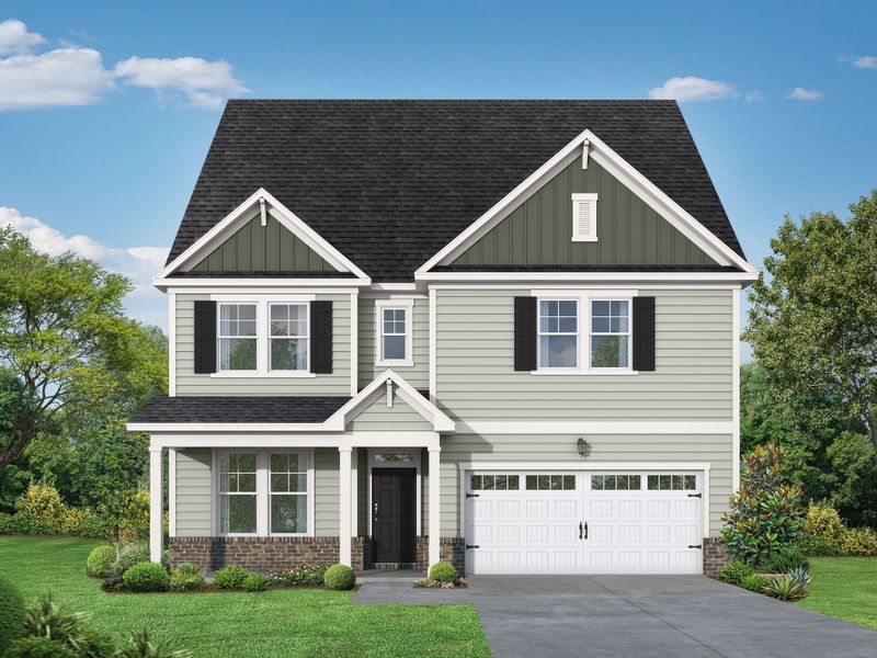 Representative exterior photo of a completed home built from the The Beech by Davidson Homes LLC in Springvale South, Fuquay Varina, NC (Image 2). Representative exterior photo of a completed home built from the The Beech by Davidson Homes LLC in Springvale South, Fuquay Varina, NC (Image 2).