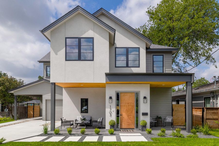 Front exterior of a new home in , Austin, TX, highlighting curb appeal (Image 23). Front exterior of a new home in , Austin, TX, highlighting curb appeal (Image 23).