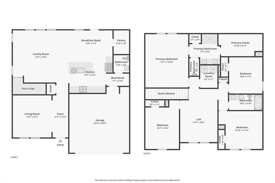 2D floor plan layout of this home in Preserve at Mountain Creek, Pendergrass, GA (Image 3).