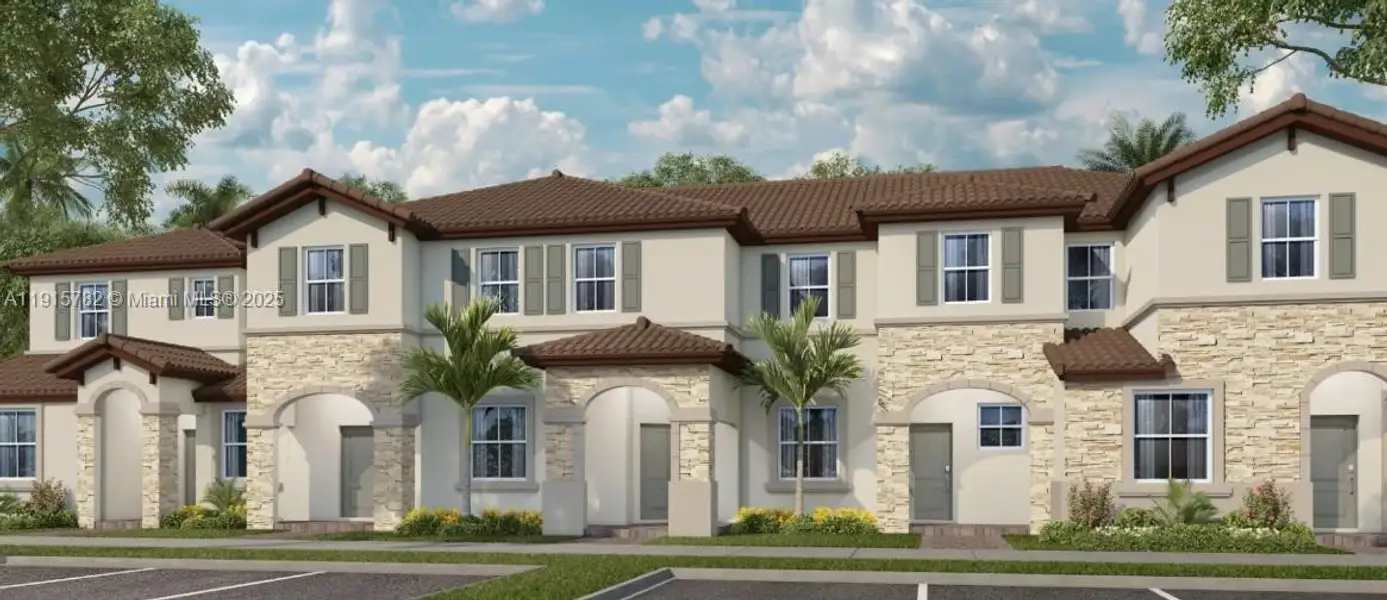 Front exterior of a new home in , Homestead, FL, highlighting curb appeal (Image 1). Front exterior of a new home in , Homestead, FL, highlighting curb appeal (Image 1).