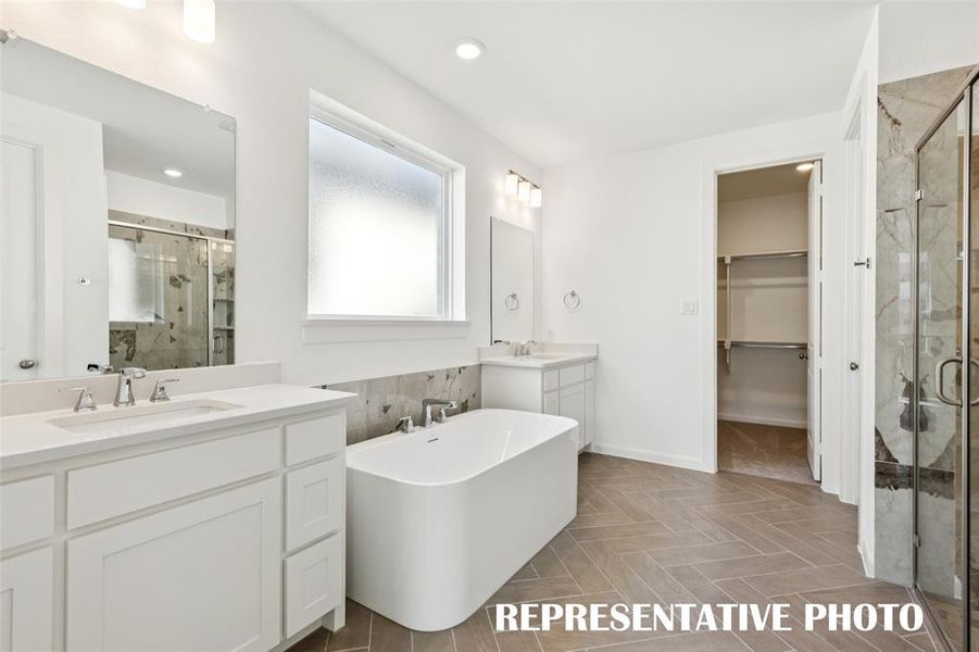 Plenty of room for two in this dream owner's bath!  REPRESENTATIVE PHOTO