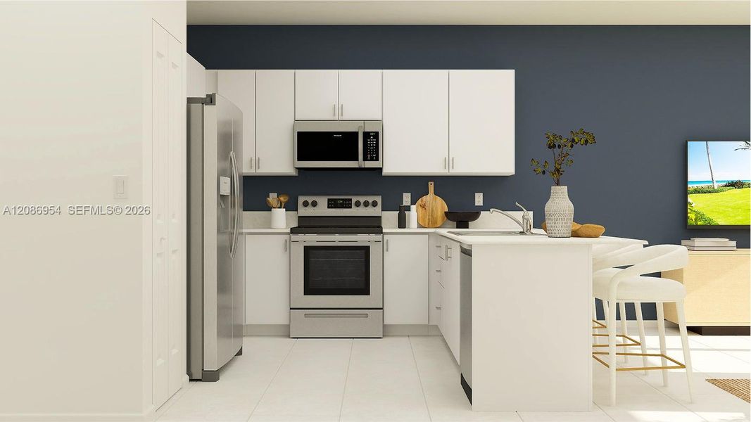 Furnished interior view inside a new home in Del Mar, Miami (Image 10).