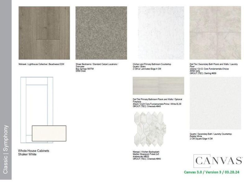 15009 Horseshoe Post Road design selections. Home is currently under construction and selections are subject to change.