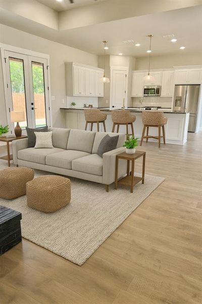 Furnished interior view inside a new home in , Lindale (Image 7). Furnished interior view inside a new home in , Lindale (Image 7).