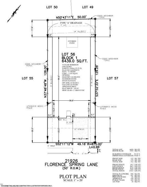 21926 Florence Spring Lane Preliminary Plot Plan 21926 Florence Spring Lane Preliminary Plot Plan