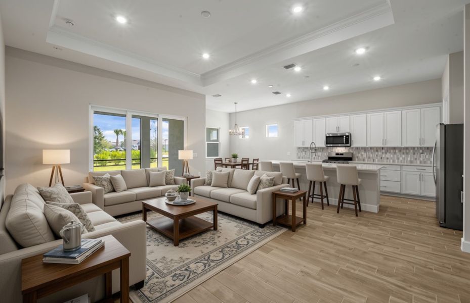 Furnished interior view inside a new home in Del Webb Oak Creek, North Fort Myers (Image 5).