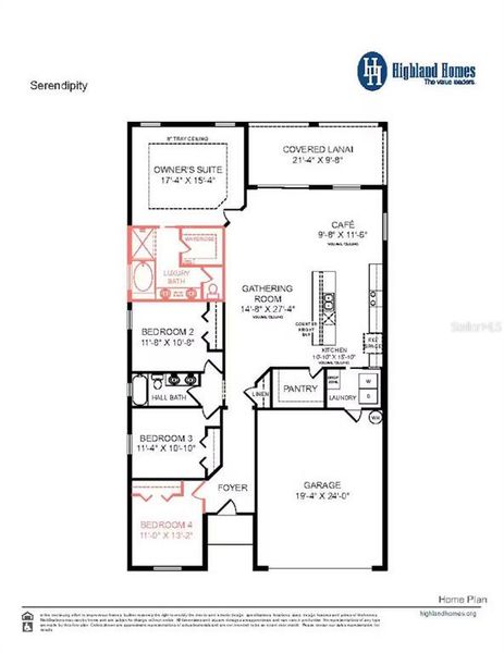 2D floor plan layout of this home in Gracelyn Grove, Haines City, FL (Image 2).