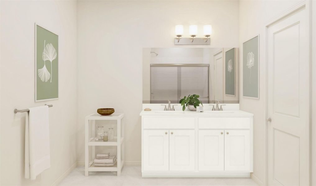 Relaxing primary bath (*Artist rendering used for illustration purposes only.)