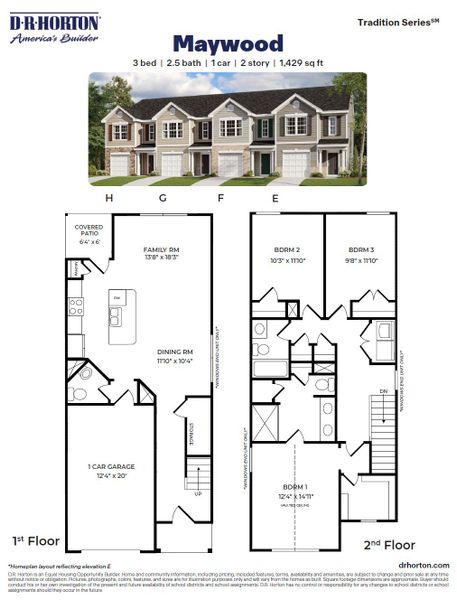 2D floor plan layout of this home in The Gables at Edinborough Townes, Gibsonville, NC (Image 2). 2D floor plan layout of this home in The Gables at Edinborough Townes, Gibsonville, NC (Image 2).