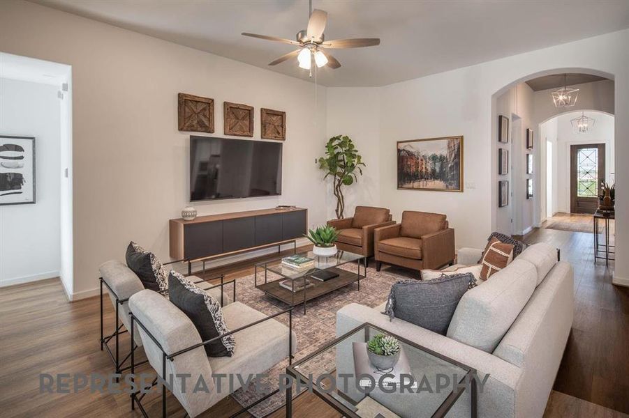 Furnished interior view inside a new home in Wildridge, Oak Point (Image 6).
