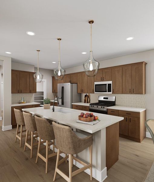 Representative furnished interior of a home built from the Walker by Tri Pointe Homes in Carriage Collection at Painted Tree, McKinney (Image 6).