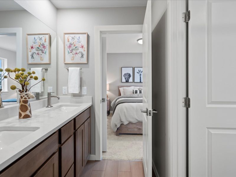 Furnished interior view inside a new home in Parkside at Victory Ridge, Colorado Springs (Image 21).