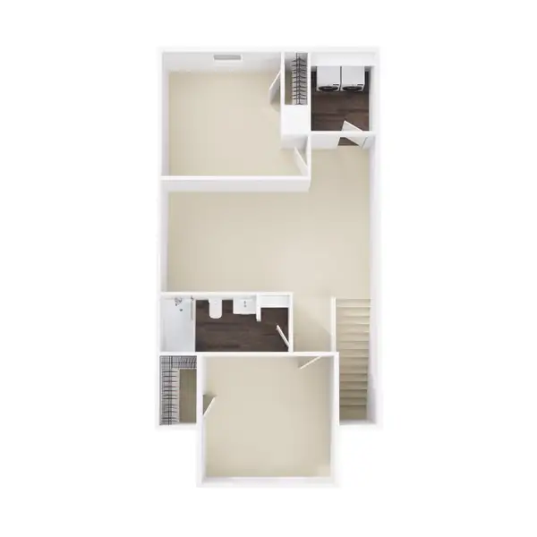 2D floor plan layout for the TH 1442 INT by Foundation Home Builders LLC in Stokesburg Road Townhomes, Walnut Cove, NC (Image 3).
