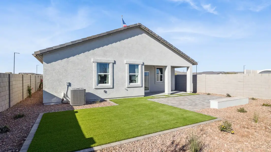 Exterior details and patio area of a home in Radiance at Superstition Vistas, Apache Junction (Image 3). Exterior details and patio area of a home in Radiance at Superstition Vistas, Apache Junction (Image 3).