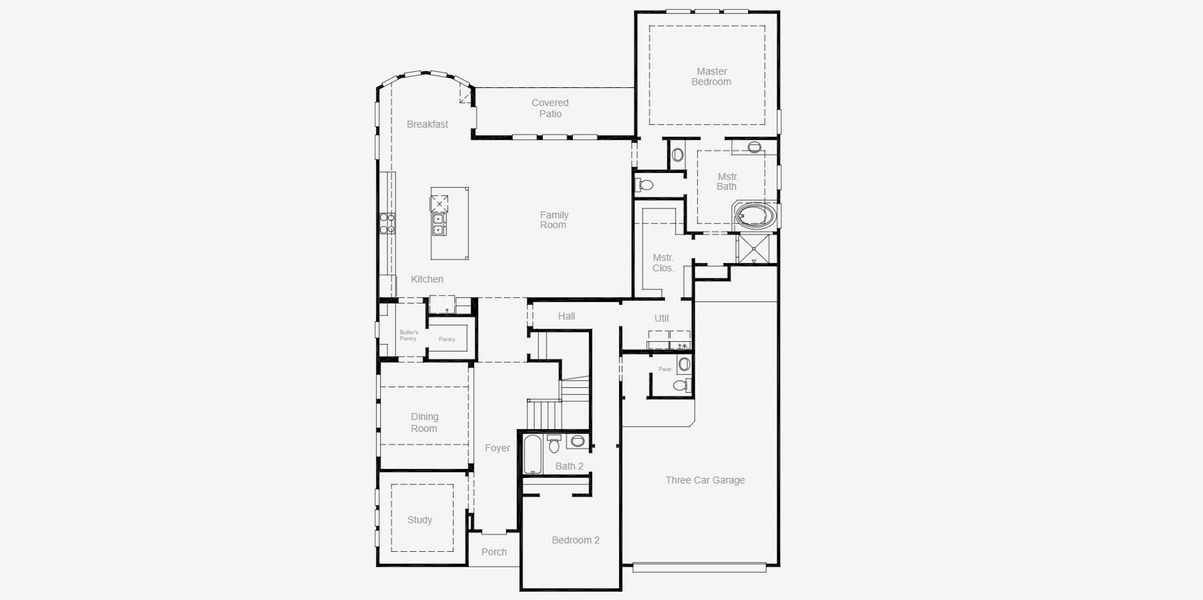 2D floor plan layout for the Haskell II - 60 Homesites by Coventry Homes in Cambridge Crossing 60', Celina, TX (Image 3).