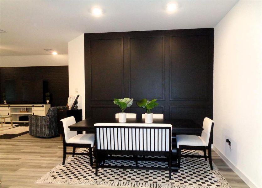 Dining Area w/custom accent wall