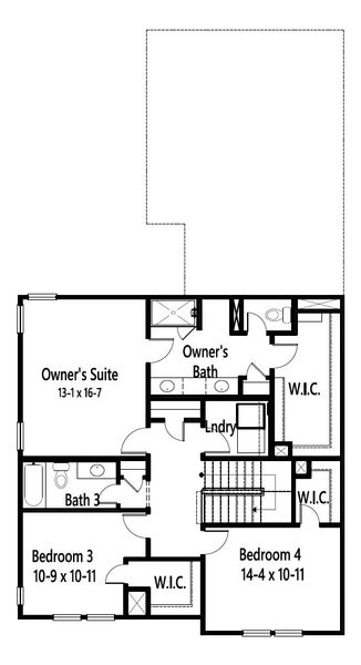 2D floor plan layout for the Kelly by Cambridge Homes in Lake Park, Rowlett, TX (Image 7).