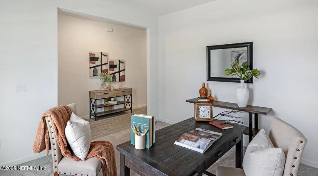 Furnished interior view inside a new home in Edenbrooke at Hyland Trail | 55+: Edenbrooke at Hyland Trail 50s, Green Cove Springs (Image 5).