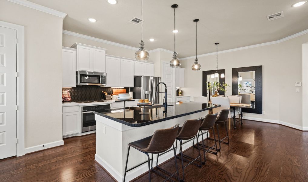 Kitchen island is perfect for casual meals